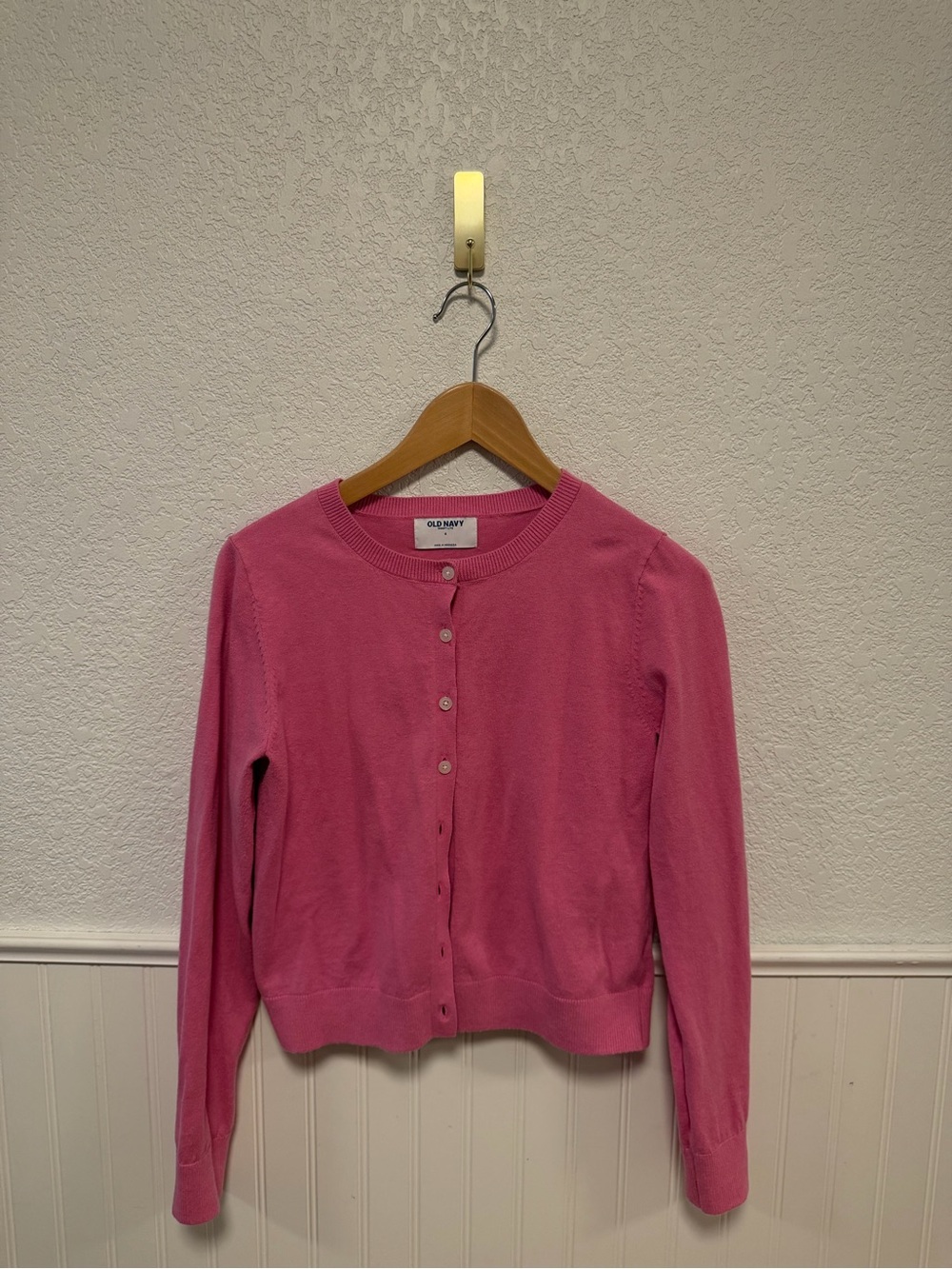 Old Navy Pink Button-Front Knit Cardigan